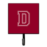 Caroline'S Treasures Cj1032-Dsh4 Letter D Initial Monogram-Maroon And White Leash Holder Or Key Hook, Small, Multicolor