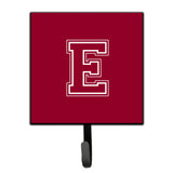Caroline'S Treasures Cj1032-Esh4 Letter E Initial Monogram-Maroon And White Leash Holder Or Key Hook, Small, Multicolor