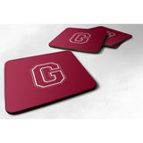 Caroline'S Treasures Cj1032-Gfc Monogram-Maroon And White Foam Coasters (Set Of 4), Initial Letter G, 3.5 H X 3.5 W, M