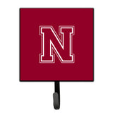 Caroline'S Treasures Cj1032-Nsh4 Letter N Initial Monogram-Maroon And White Leash Holder Or Key Hook, Small, Multicolor