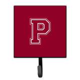 Caroline'S Treasures Cj1032-Psh4 Letter P Initial Monogram-Maroon And White Leash Holder Or Key Hook, Small, Multicolor