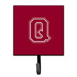 Caroline'S Treasures Cj1032-Qsh4 Letter Q Initial Monogram-Maroon And White Leash Holder Or Key Hook, Small, Multicolor