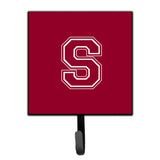 Caroline'S Treasures Cj1032-Ssh4 Letter S Initial Monogram-Maroon And White Leash Holder Or Key Hook, Small, Multicolor