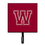 Caroline'S Treasures Cj1032-Wsh4 Letter W Initial Monogram-Maroon And White Leash Holder Or Key Hook, Small, Multicolor