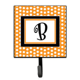 Caroline'S Treasures Cj1033-Bsh4 Letter B Initial Monogram-Orange Polka Dots Leash Holder Or Key Hook, Small, Multicolor