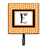 Caroline'S Treasures Cj1033-Esh4 Letter E Initial Monogram-Orange Polka Dots Leash Holder Or Key Hook, Small, Multicolor
