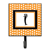 Caroline'S Treasures Cj1033-Ish4 Letter I Initial Monogram-Orange Polka Dots Leash Holder Or Key Hook, Small, Multicolor