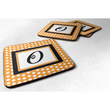 Caroline'S Treasures Cj1033-Ofc Monogram-Orange Polkadots Foam Coasters (Set Of 4), Initial Letter O, 3.5 H X 3.5 W, M
