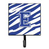 Caroline'S Treasures Cj1034-Esh4 Letter E Initial Tiger Stripe Blue And White Leash Holder Or Key Hook, Small, Multicolor