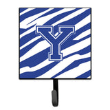 Caroline'S Treasures Cj1034-Ysh4 Letter Y Initial Tiger Stripe Blue And White Leash Holder Or Key Hook, Small, Multicolor