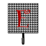Caroline'S Treasures Cj1035-Esh4 Letter E Initial Monogram-Hounds Tooth Black Leash Holder Or Key Hook, Small, Multicolor