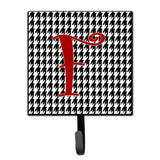 Caroline'S Treasures Cj1035-Fsh4 Letter F Initial Monogram-Hounds Tooth Black Leash Holder Or Key Hook, Small, Multicolor