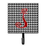 Caroline'S Treasures Cj1035-Jsh4 Letter J Initial Monogram-Hounds Tooth Black Leash Holder Or Key Hook, Small, Multicolor