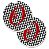 Caroline'S Treasures Monogram Initial O Houndstooth Black Set Of 2 Cup Holder Car Coasters Cj1035-Ocarc, 2.56, Multicolor