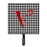 Caroline'S Treasures Cj1035-Vsh4 Letter V Initial Monogram-Hounds Tooth Black Leash Holder Or Key Hook, Small, Multicolor