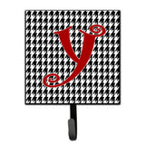 Caroline'S Treasures Cj1035-Ysh4 Letter Y Initial Monogram-Hounds Tooth Black Leash Holder Or Key Hook, Small, Multicolor