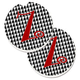 Caroline'S Treasures Monogram Initial Z Houndstooth Black Set Of 2 Cup Holder Car Coasters Cj1035-Zcarc, 2.56, Multicolor