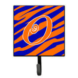 Caroline'S Treasures Cj1036-Osh4 Letter O Initial Tiger Stripe Blue And Orange Leash Holder Or Key Hook, Small, Multicolor