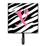 Caroline'S Treasures Cj1037-Xsh4 Letter X Initial Monogram-Zebra Stripe And Pink Leash Holder Or Key Hook, Small, Multicolor