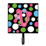 Caroline'S Treasures Cj1038-Dsh4 Letter D Initial Monogram-Polka Dots And Pink Leash Holder Or Key Hook, Small, Multicolor