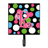 Caroline'S Treasures Cj1038-Rsh4 Letter R Initial Monogram-Polka Dots And Pink Leash Holder Or Key Hook, Small, Multicolor