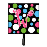 Caroline'S Treasures Cj1038-Wsh4 Letter W Initial Monogram-Polka Dots And Pink Leash Holder Or Key Hook, Small, Multicolor