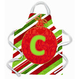 Caroline'S Treasures Cj1039-Capron Christmas Ornament Holiday Initial Letter C Apron, Large, Multicolor