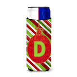 Christmas Oranment Holiday Monogram Initial Letter D Ultra Beverage Insulators For Slim Cans Cj1039-Dmuk