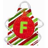 Caroline'S Treasures Cj1039-Fapron Christmas Ornament Holiday Initial Letter F Apron, Large, Multicolor