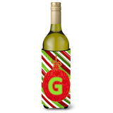 Christmas Oranment Holiday Initial Letter G Wine Bottle Beverage Insulator Beverage Insulator Hugger