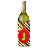 Christmas Oranment Holiday Initial Letter J Wine Bottle Beverage Insulator Beverage Insulator Hugger