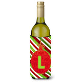 Christmas Oranment Holiday Initial Letter L Wine Bottle Beverage Insulator Beverage Insulator Hugger
