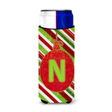 Christmas Oranment Holiday Monogram Initial Letter N Ultra Beverage Insulators For Slim Cans Cj1039-Nmuk