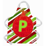 Caroline'S Treasures Cj1039-Papron Christmas Ornament Holiday Initial Letter P Apron, Large, Multicolor