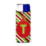 Christmas Oranment Holiday Monogram Initial Letter T Ultra Beverage Insulators For Slim Cans Cj1039-Tmuk