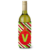 Christmas Oranment Holiday Initial Letter V Wine Bottle Beverage Insulator Beverage Insulator Hugger