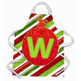 Caroline'S Treasures Cj1039-Wapron Christmas Ornament Holiday Initial Letter W Apron, Large, Multicolor