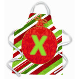 Caroline'S Treasures Cj1039-Xapron Christmas Ornament Holiday Initial Letter X Apron, Large, Multicolor