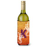 Halloween Ghosts Monogram Initial Letter K Wine Bottle Beverage Insulator Beverage Insulator Hugger