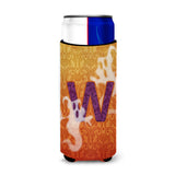 Halloween Ghosts Monogram Initial Letter W Ultra Beverage Insulators For Slim Cans Cj1040-Wmuk
