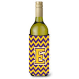 Letter E Chevron Purple And Gold Wine Bottle Beverage Insulator Hugger Cj1041-Eliterk