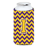 Letter I Chevron Purple And Gold Tall Boy Beverage Insulator Hugger Cj1041-Itbc