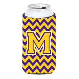 Letter M Chevron Purple And Gold Tall Boy Beverage Insulator Hugger Cj1041-Mtbc