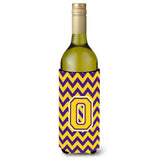 Letter O Chevron Purple And Gold Wine Bottle Beverage Insulator Hugger Cj1041-Oliterk