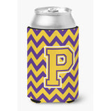 Caroline'S Treasures Cj1041-Pcc Letter P Chevron Purple And Gold Can Or Bottle Hugger, Multicolor