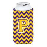 Letter P Chevron Purple And Gold Tall Boy Beverage Insulator Hugger Cj1041-Ptbc