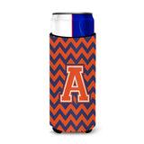 Letter A Chevron Orange Blue Ultra Beverage Insulators For Slim Cans Cj1042-Amuk