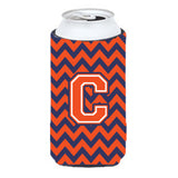 Letter C Chevron Orange Blue Tall Boy Beverage Insulator Hugger Cj1042-Ctbc