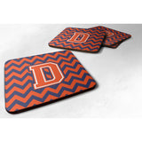 Caroline'S Treasures Cj1042-Dfc Letter D Chevron Orange And Blue Foam Coaster (Set Of 4), 3.5, Multicolor