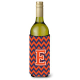 Letter E Chevron Orange Blue Wine Bottle Beverage Insulator Hugger Cj1042-Eliterk